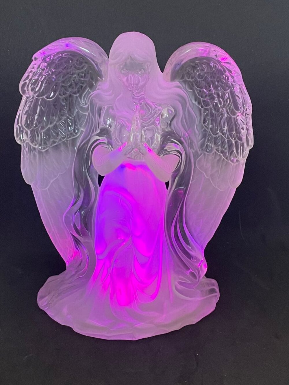 LED Lighted Kneeling Angel ~ changes colors